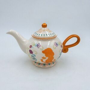 Disney Aladdin Princess Jasmine 3 Cup Teapot Floral Genie Lamp Gold